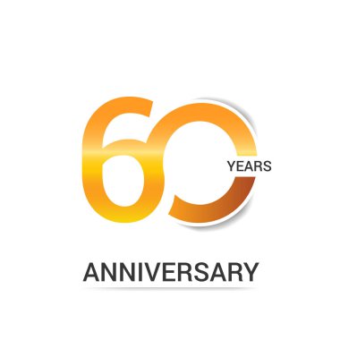 60 yıl yıldönümü geometrik tarzı ile vektör çizim renkli düşük Poli tasarımıyla 