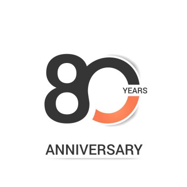 80 yıl yıldönümü geometrik tarzı ile vektör çizim renkli düşük Poli tasarımıyla 