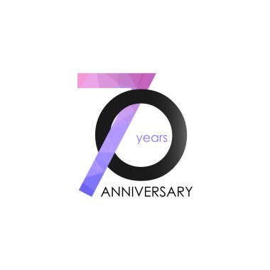 70 yıl yıldönümü geometrik tarzı ile vektör çizim renkli düşük Poli tasarımıyla