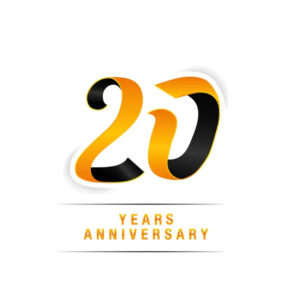 Years Black Yellow Anniversary Celebration Logo Isolated White Background — Stock Vector