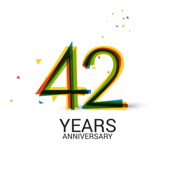 Años Aniversario Capas Colorido Logotipo Celebración Aislado Sobre Fondo Blanco — Vector de stock