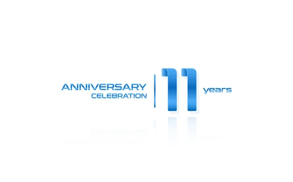 Years Anniversary Celebration Blue Logo Template Vector Illustration Isolated White — Stock Vector