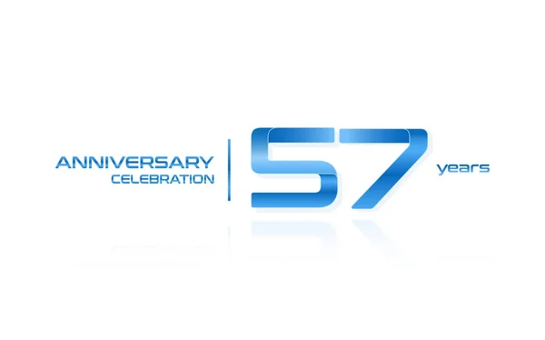 Anniversaire Célébration Modèle Logo Bleu Illustration Vectorielle Isolé Sur Fond — Image vectorielle
