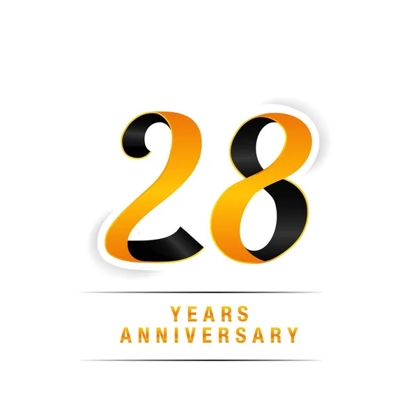 Years Black Yellow Anniversary Celebration Logo Isolated White Background — Stock Vector