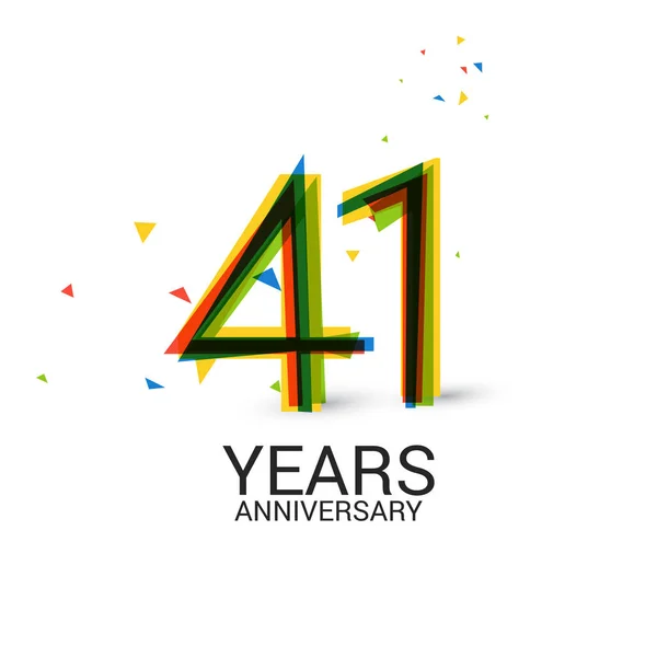 Años Aniversario Capas Colorido Logotipo Celebración Aislado Sobre Fondo Blanco — Archivo Imágenes Vectoriales