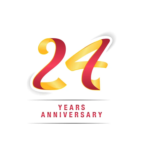 Logotipo Celebración Del Aniversario Rojo Amarillo Años Aislado Sobre Fondo — Archivo Imágenes Vectoriales