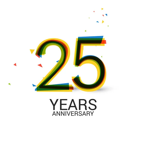 Anos Aniversário Camadas Logotipo Colorido Celebração Isolado Fundo Branco —  Vetores de Stock