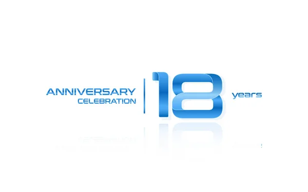 Anni Anniversario Celebrazione Modello Logo Blu Illustrazione Vettoriale Isolato Sfondo — Vettoriale Stock