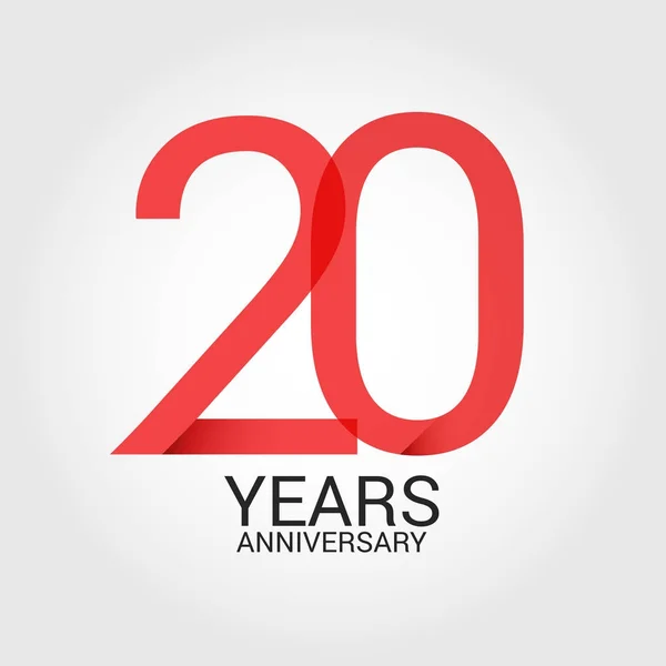 Ilustración Vectorial Colorida Plantilla Logotipo Con Número Rojo Aniversario Años — Vector de stock