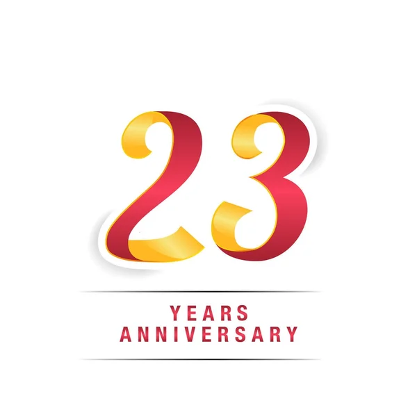 Logo Della Celebrazione Dell Anniversario Rosso Giallo Anni Isolato Sfondo — Vettoriale Stock