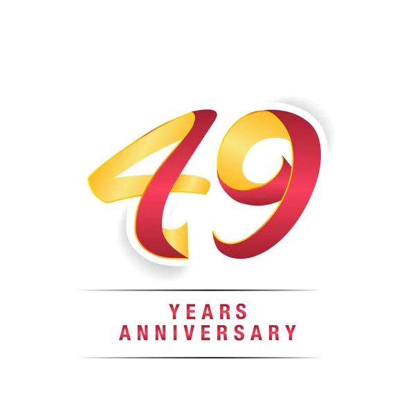 Anos Logotipo Vermelho Amarelo Celebração Aniversário Isolado Fundo Branco — Vetor de Stock