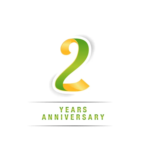 Celebración Del Logotipo Del Aniversario Verde Amarillo Años Ilustración Vectorial — Vector de stock
