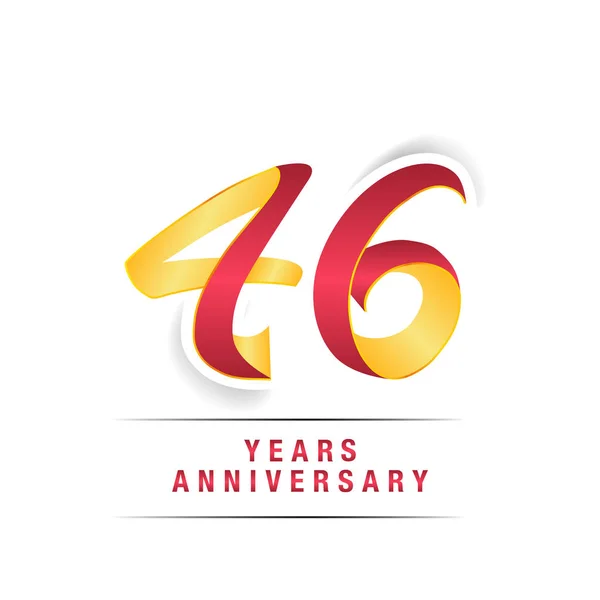 Jahre Rot Gelbes Jubiläums Logo Isoliert Auf Weißem Hintergrund — Stockvektor