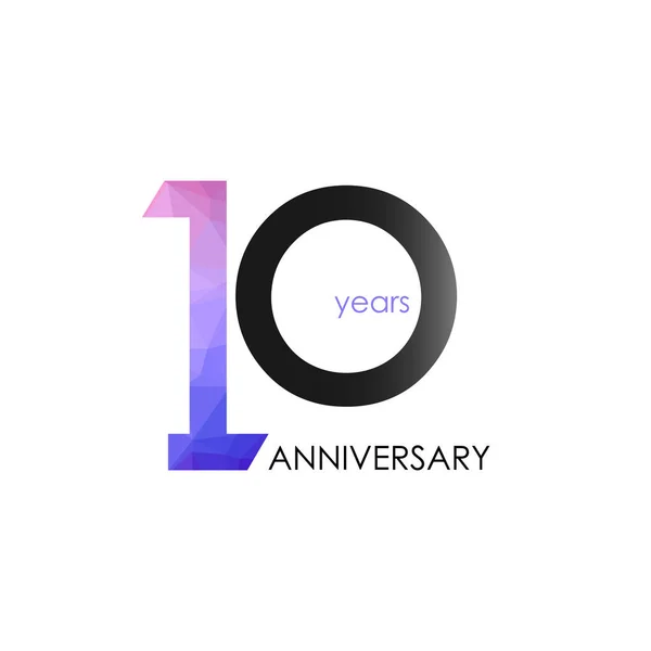 Anniversario Anni Con Low Poly Design Colorato Con Stile Geometrico — Vettoriale Stock