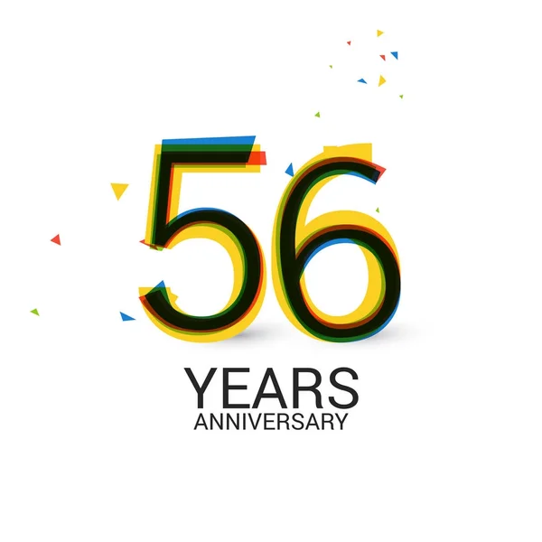 Years Anniversary Layered Colorful Celebration Logo Isolated White Background — Stock Vector