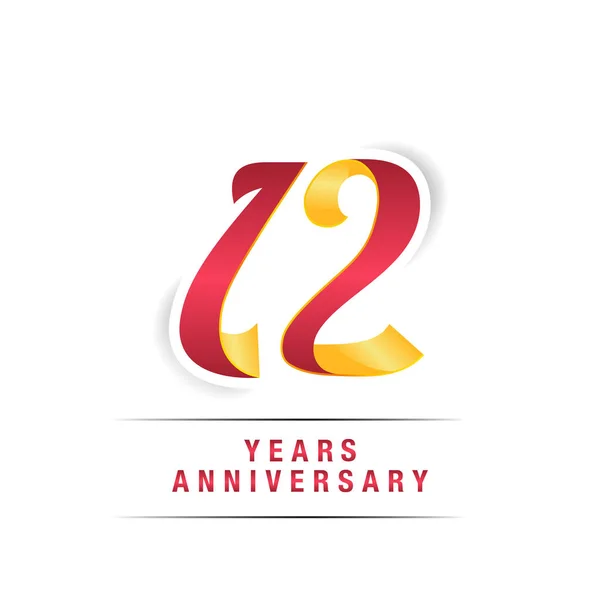Jahre Rot Und Gelb Jubiläums Logo Isoliert Auf Weißem Hintergrund — Stockvektor