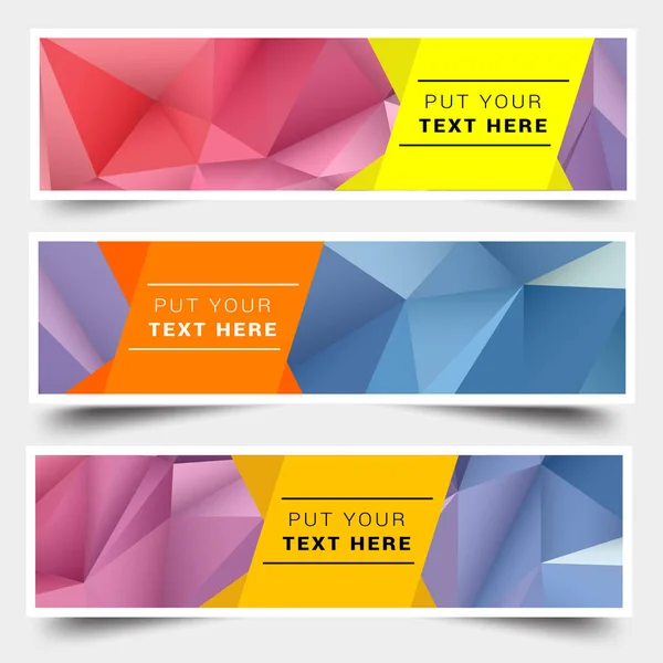 Set Sale Banners Design Low Poly Background Colorful Vector Illustration — Stock Vector