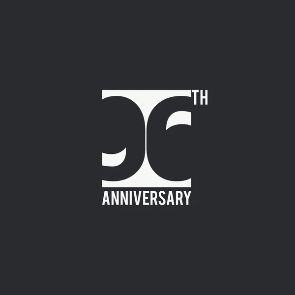 Jaar Verjaardag Viering Eenvoudige Logo Ontwerp Nummer Silhouet Witte Doos — Stockvector