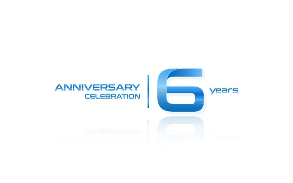 Modèle Logo Bleu Fête Ans Anniversaire Illustration Vectorielle Isolée Sur — Image vectorielle