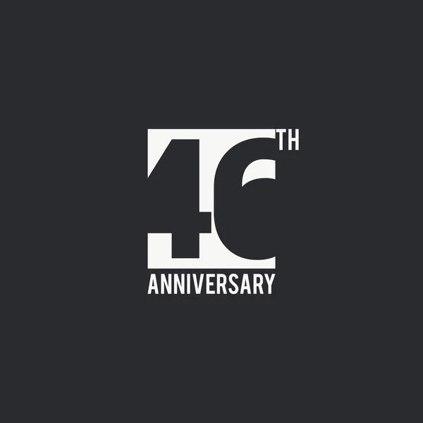 Χρόνια Επέτειο Εορτασμού Απλό Λογότυπο Σχεδιασμό Αριθμός Σιλουέτα Μέσα Κουτί — Διανυσματικό Αρχείο