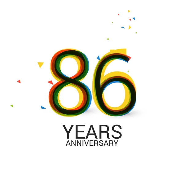 Jaar Verjaardag Gelaagd Kleurrijke Viering Logo Geïsoleerd Witte Achtergrond — Stockvector