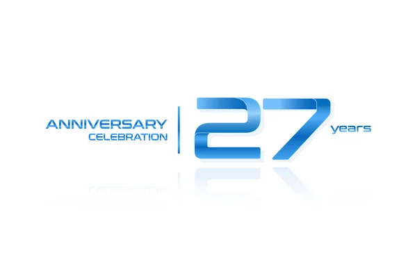 Anni Anniversario Celebrazione Modello Logo Blu Illustrazione Vettoriale Isolato Sfondo — Vettoriale Stock