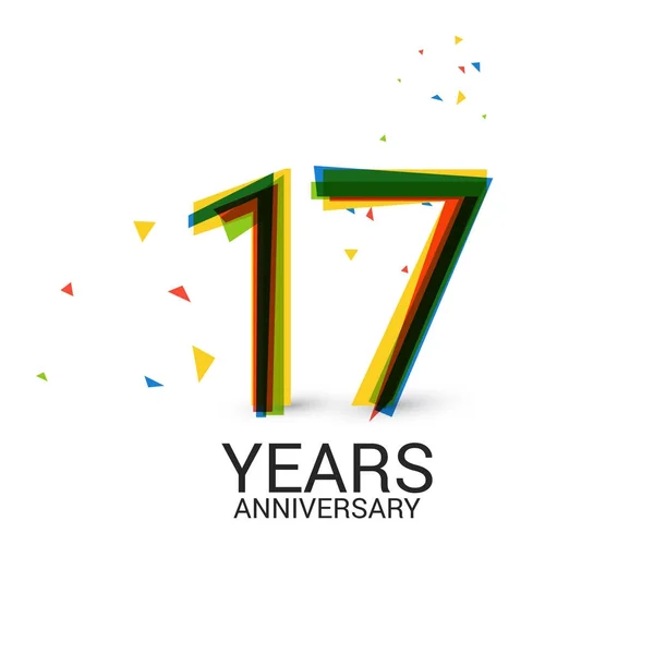 Anos Aniversário Camadas Logotipo Colorido Celebração Isolado Fundo Branco — Vetor de Stock