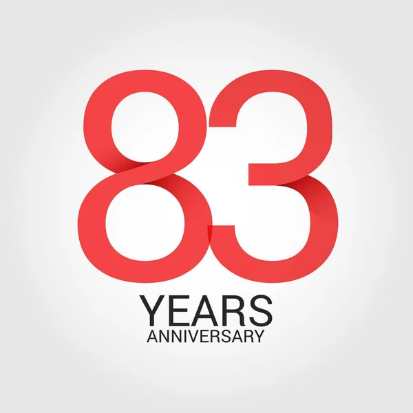 赤ナンバー と灰色のテキスト周年白い背景で隔離のロゴのテンプレートのカラフルなベクトル イラスト — ストックベクタ
