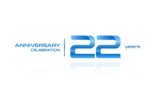 Plantilla Logotipo Azul Celebración Años Ilustración Vectorial Aislada Sobre Fondo — Archivo Imágenes Vectoriales