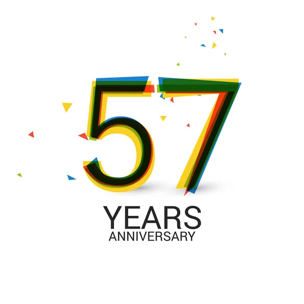 Anos Aniversário Camadas Logotipo Colorido Celebração Isolado Fundo Branco — Vetor de Stock