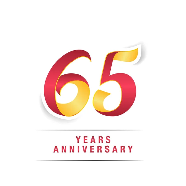 Anos Logotipo Vermelho Amarelo Celebração Aniversário Isolado Fundo Branco —  Vetores de Stock