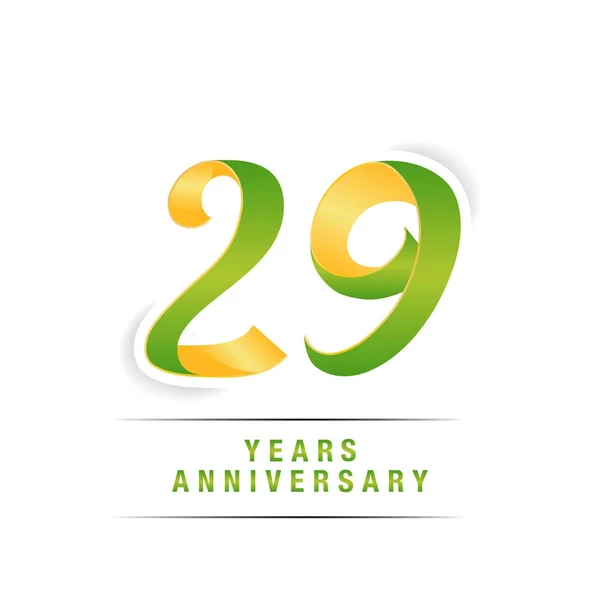 Celebración Del Logotipo Del Aniversario Verde Amarillo Años Ilustración Vectorial — Vector de stock