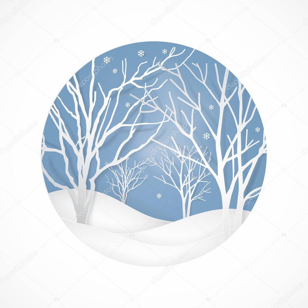Colorful vector illustration for winter theme, background for Christmas or New Year greeting card