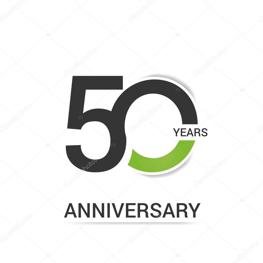 50 Years Anniversary with Low Poly Design, colored with geometric style, vector illustration 