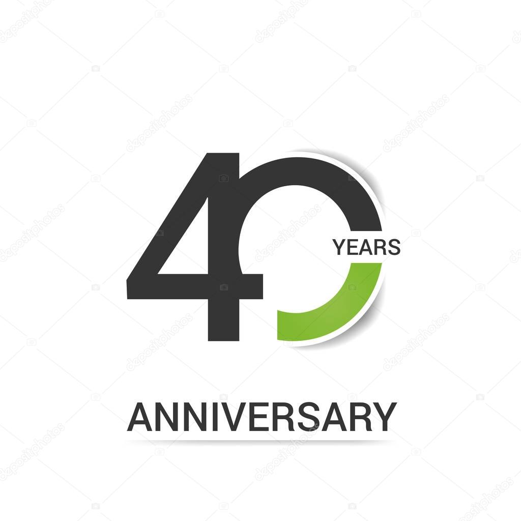 40 Years Anniversary with Low Poly Design, colored with geometric style, vector illustration 