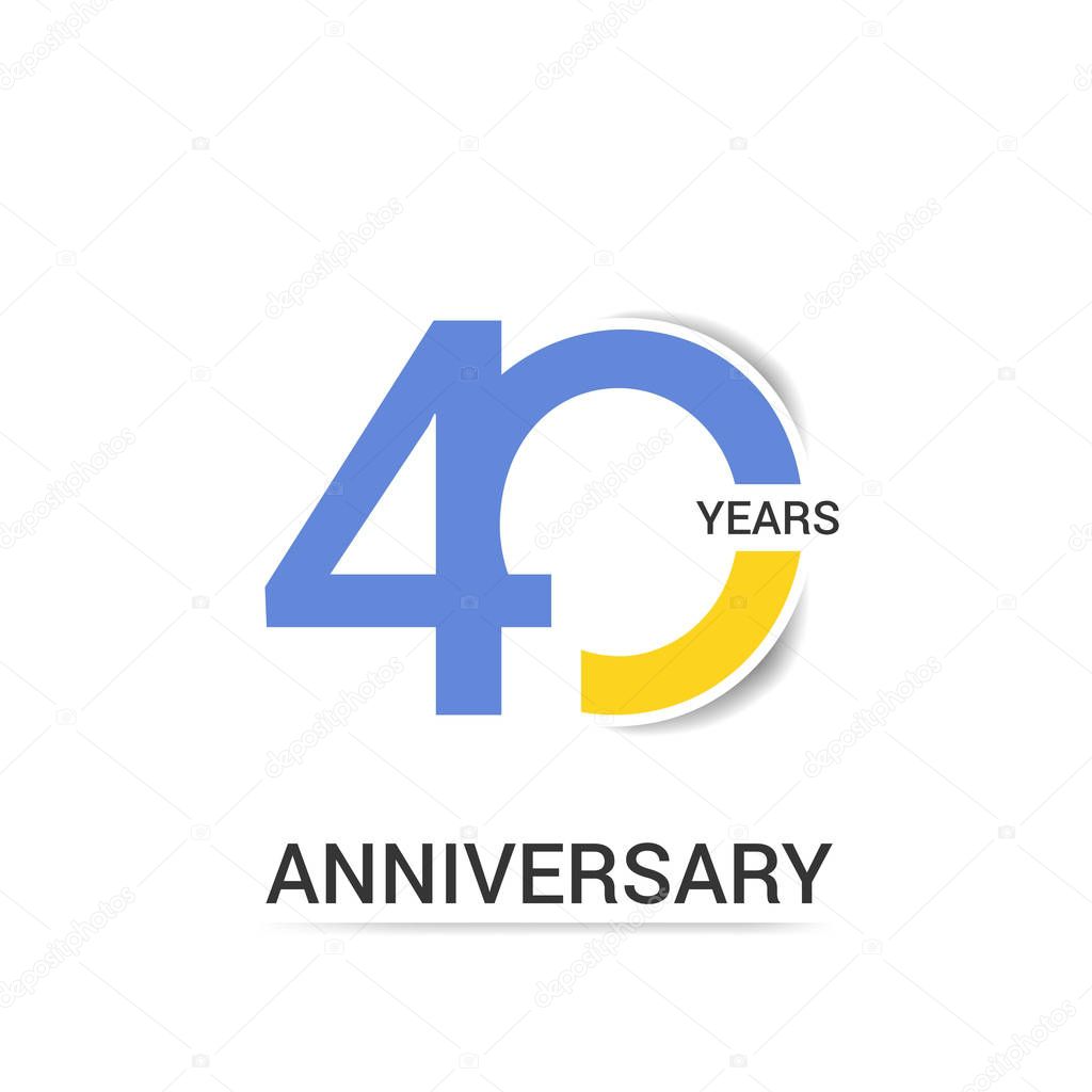 40 Years Anniversary with Low Poly Design, colored with geometric style, vector illustration 