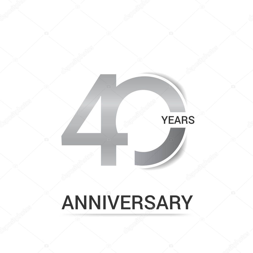 40 Years Anniversary with Low Poly Design, colored with geometric style, vector illustration 
