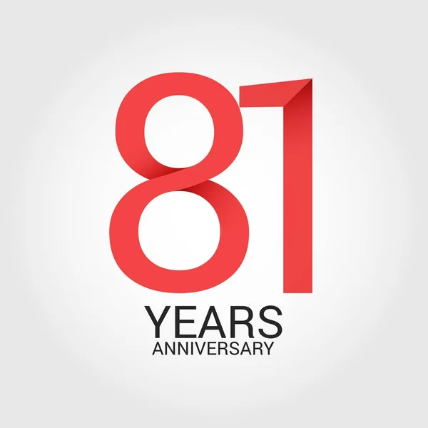 Ilustración Vectorial Colorida Plantilla Logotipo Con Número Rojo Aniversario Años — Archivo Imágenes Vectoriales