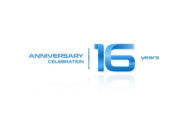 Anni Anniversario Celebrazione Modello Logo Blu Illustrazione Vettoriale Isolato Sfondo — Vettoriale Stock