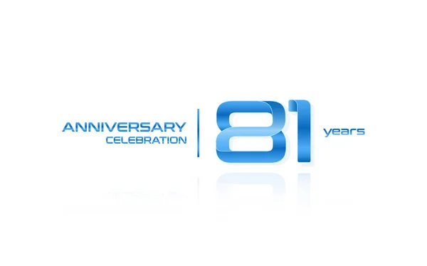 Anni Anniversario Celebrazione Modello Logo Blu Illustrazione Vettoriale Isolato Sfondo — Vettoriale Stock