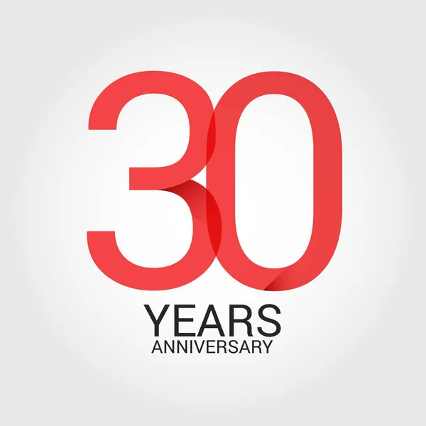 Ilustración Vectorial Colorida Plantilla Logotipo Con Número Rojo Aniversario Años — Archivo Imágenes Vectoriales