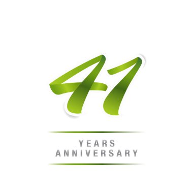 41 yaş yeşil Logo kutlamaları, beyaz arka plan üzerinde izole vektör çizim
