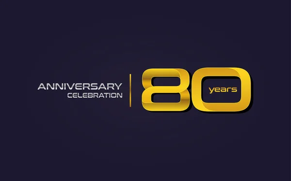 Jahre Jubiläumsfeier Logo Gelb Vektorabbildung Auf Dunkelviolettem Hintergrund — Stockvektor