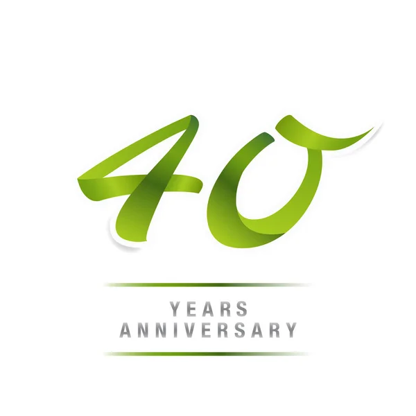 Comemoração Logotipo Aniversário Verde Anos Ilustração Vetorial Isolada Fundo Branco —  Vetores de Stock