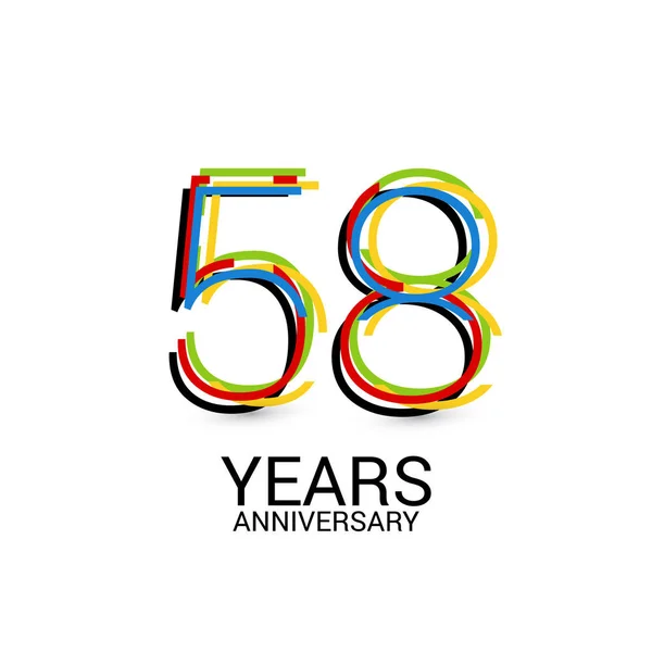 Años Aniversario Colorido Logotipo Celebración Aislado Sobre Fondo Blanco — Archivo Imágenes Vectoriales