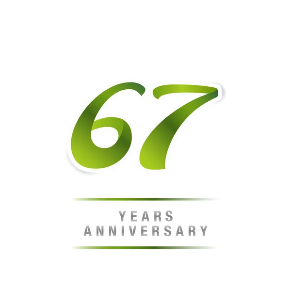 Years Green Anniversary Logo Celebration Vector Illustration Isolated White Background — Stock Vector