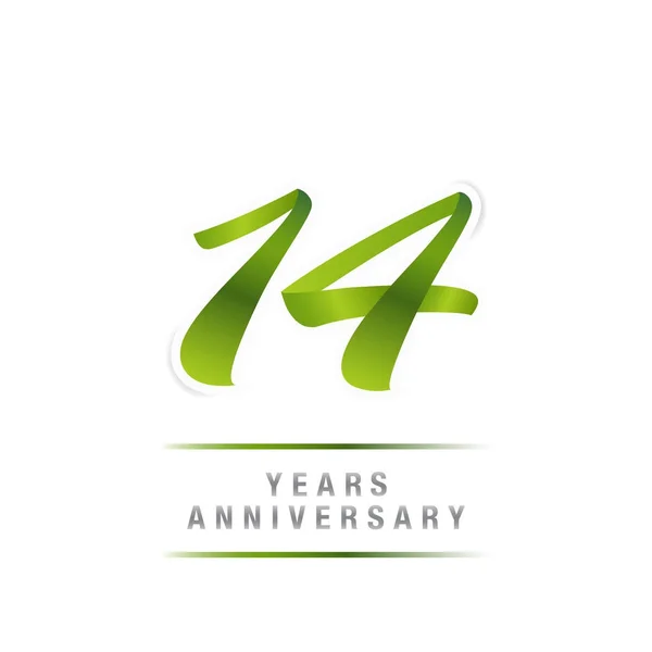Celebrazione Del Logo Dell Anniversario Verde Anni Illustrazione Vettoriale Isolata — Vettoriale Stock