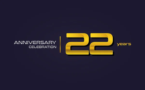 Anos Celebração Aniversário Logotipo Amarelo Ilustração Vetorial Fundo Roxo Escuro — Vetor de Stock