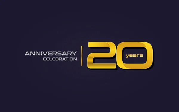 20周年纪念庆祝标志 向量例证在深紫色背景 — 图库矢量图片