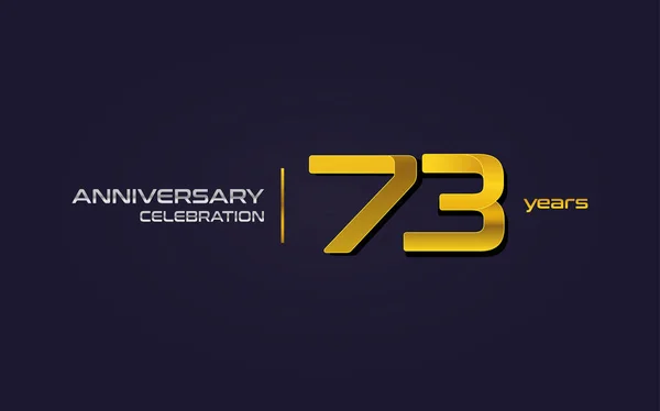 Jahre Jubiläumsfeier Logo Gelb Vektorabbildung Auf Dunkelviolettem Hintergrund — Stockvektor